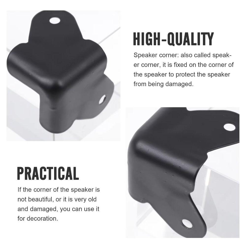Black Corner Covers Iron Speaker Wrap Angle Useful Child Safety Bumper  Speaker Accessories
