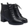 Short Boots Velvet Warm Leather Shoes Autumn and Winter Soft Sole Versatile Medium Heel    and Elderly Cotton Shoes Eight-hole Martin Boots