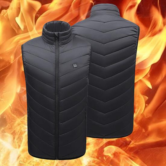 Unisex Heated Waistcoat USB Heating Jacket 3 Temp Modes 2 Zones Vest Coat Stand