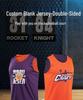 Custom Double-Sided Basketball Jersey: Reversible Sports Vest for Running, Loose Sleeveless Team Uniform with Personalized Printing.