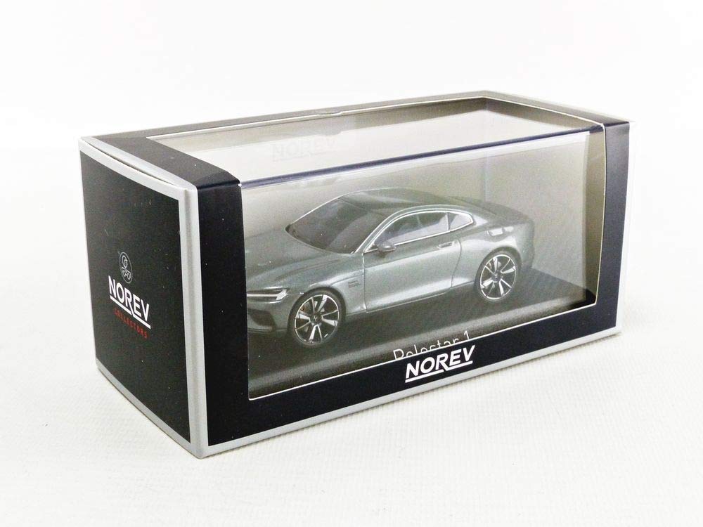 NOREV Polestar 1 2020 Osmiumgrau mit Chromrahmen und beigem Interieur