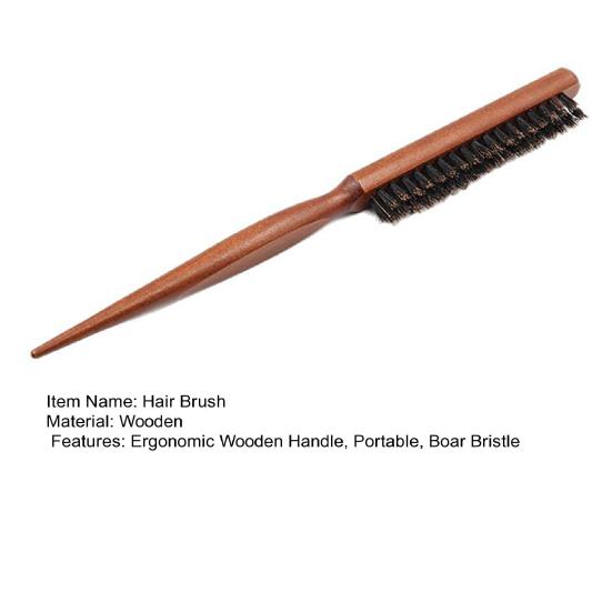 Wooden Handle Hair Brush with Boar Bristle Nylon Pin Hair Detangling Brush Men Women Portable Fluffy Hair Styling Comb