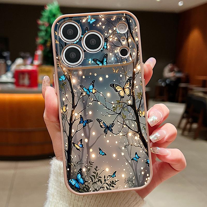 Magnetic For Magsafe Case For iPhone 17 Pro Max Glowing Fantasy Butterfly Pattern Skin Feeling Cover For iPhone 16 15 14 13 Pro Max