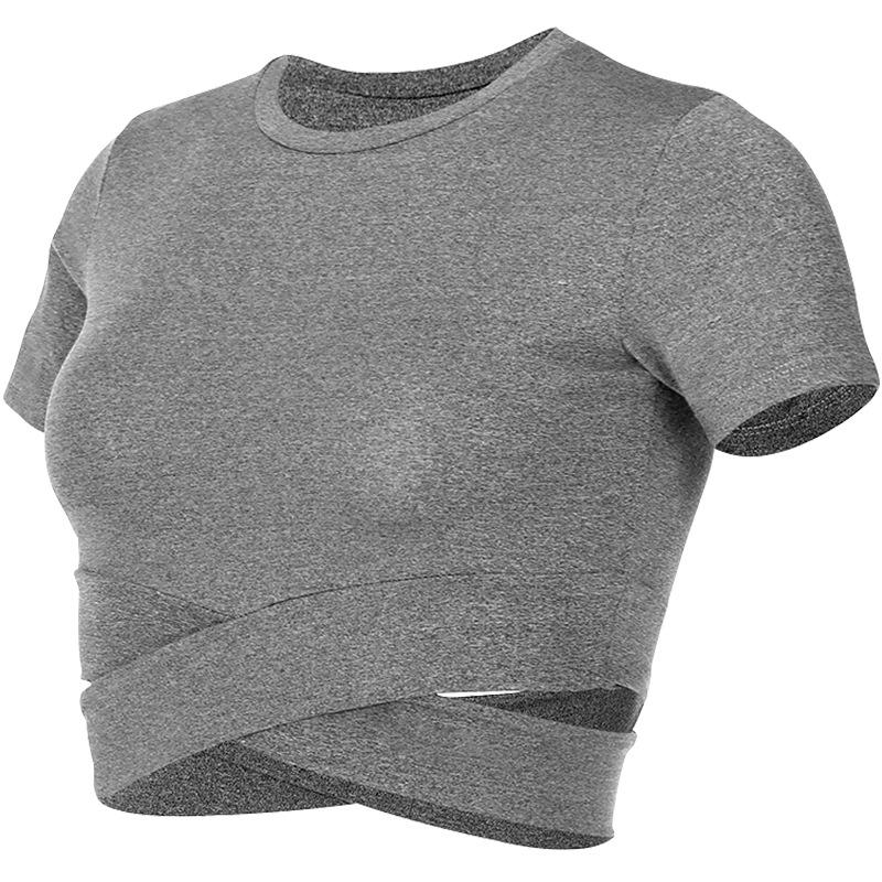 Women's Slim-Fit Quick-Dry Breathable Cropped Yoga Fitness T-Shirt (Style WA56)