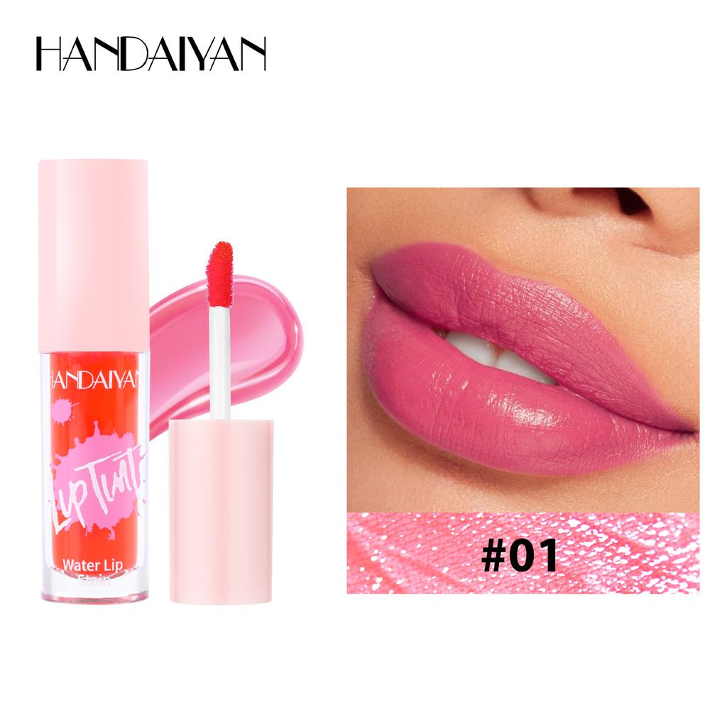 HANDAIYAN 2 in 1 Lippen-Tint Flüssig Lang anhaltend Feuchtigkeitsspendender Lipgloss Nicht verblassend 6 Farben Matt Lippenstift