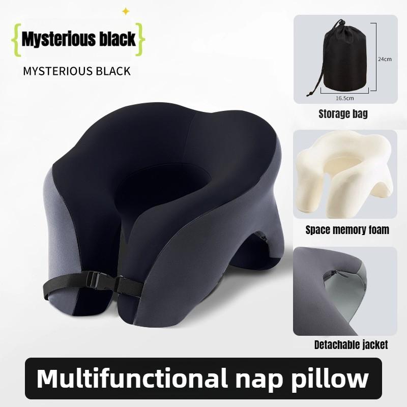 

Портативная U-образная дорожная подушка, подушки для сна с эффектом памяти, подушка для сна в офисе, подушка для шеи в автомобиле и самолете, эргономичная поддержка головы чёрный