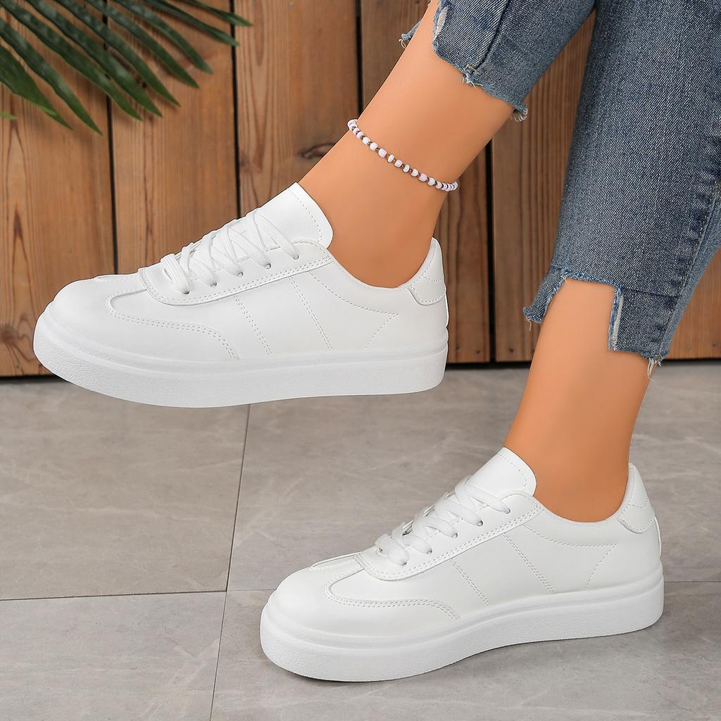 Fashion New High-quality Solid Color Simple Joker Women's Shoes 2025 Spring and Autumn Leisure Round-headed Low-heeled Vulcanized Shoes