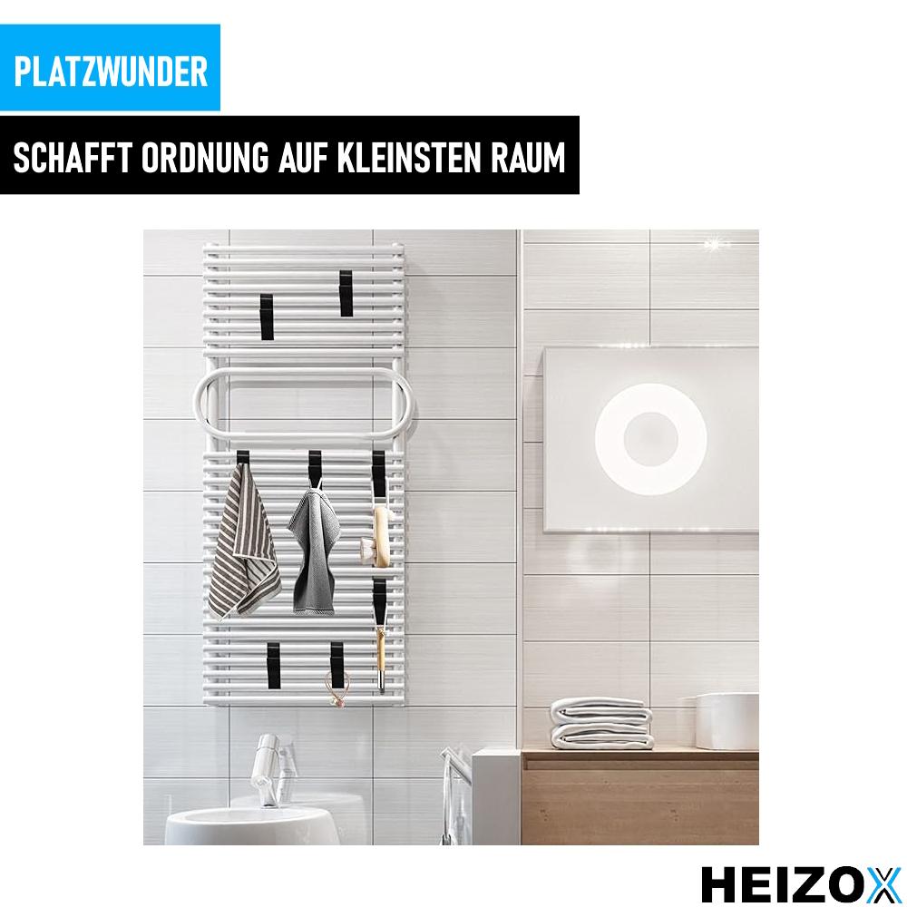 HEIZOX Handtuchhaken 2 Stk Rundheizkörper Handtuchhalter Heizung Haken