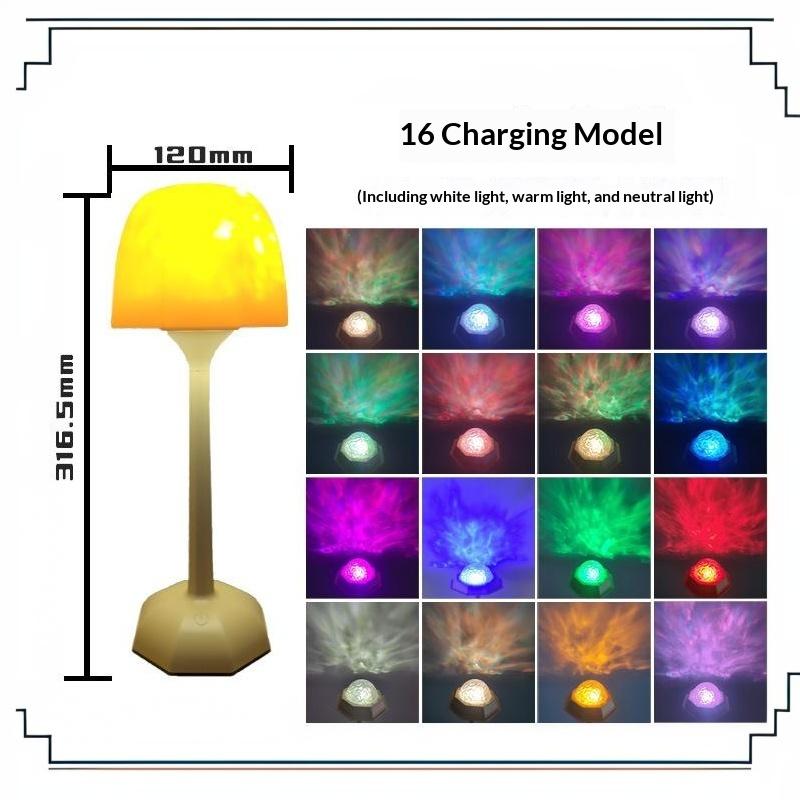 LED High Footed Romantic Water Ripple Desk Lamp Adjustable Atmosphere Light for Family Gathering Party Gift