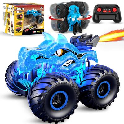 Voiture télécommandée, Monster Trucks 2,4 GHz, jouets avec spray lumineux, cadeau d'anniversaire pour enfants, voitures tout-terrain RC, jouets pour tout-petits pour garçons et filles de 3 ans et plus