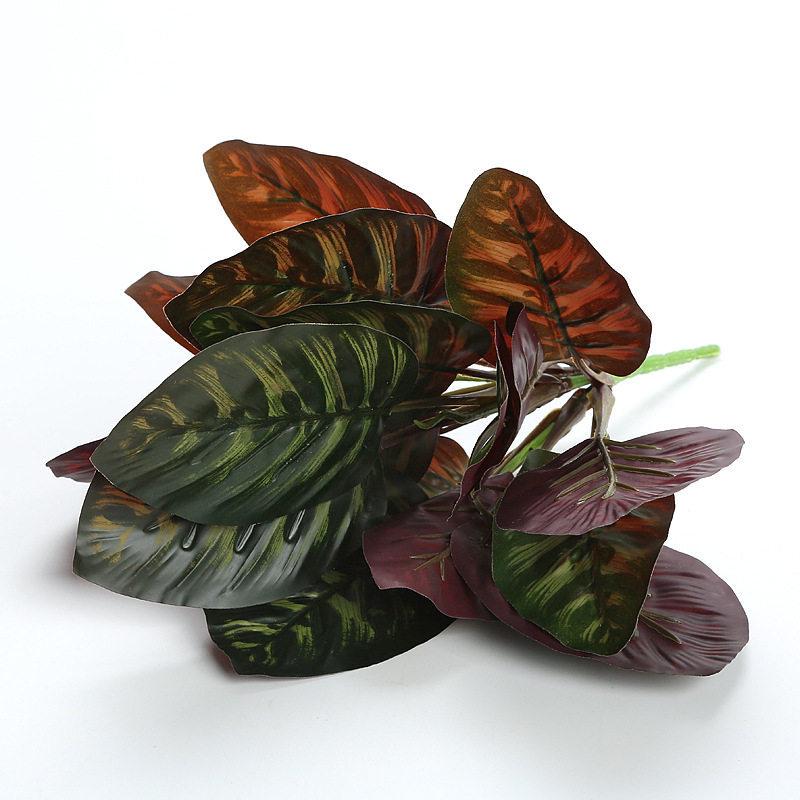 Artificial Pothos & Monstera Leaves Wall Decor for Living Room - Small Potted Greenery Arrangement