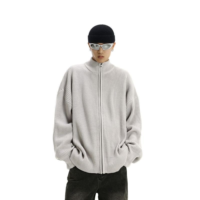 American Retro Fancy Maychao Niche Style Knitwear Half Turtleneck Outwear Men's Handsome Sweater Couple