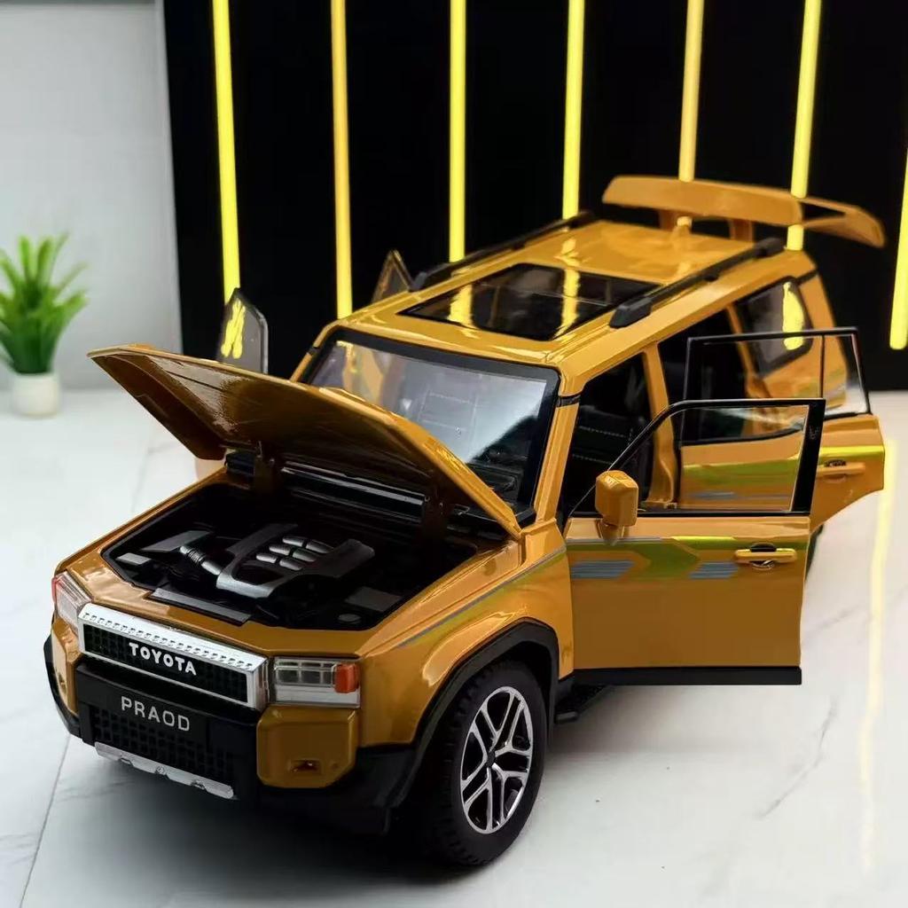Xmwcj1 1/24 Toyota 2024 PRADO Land Cruiser Lc250 Alloy Car Model Diecast Metal Toy Off-road Vehicle Car Model Sound and Light Kids Gift