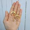 Nouveaux Boucles d'Oreilles Pendantes Charme Rétro Acier Inoxydable Couleur Dorée Croissant de Lune Étoile Améthyste Irrégulière pour Femmes Bijoux Magiques Bohèmes