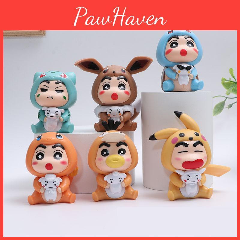 Adorable 9cm Pvc Shinnosuke Cosplay Figurine Pikachu Anime Collectible Toy Model