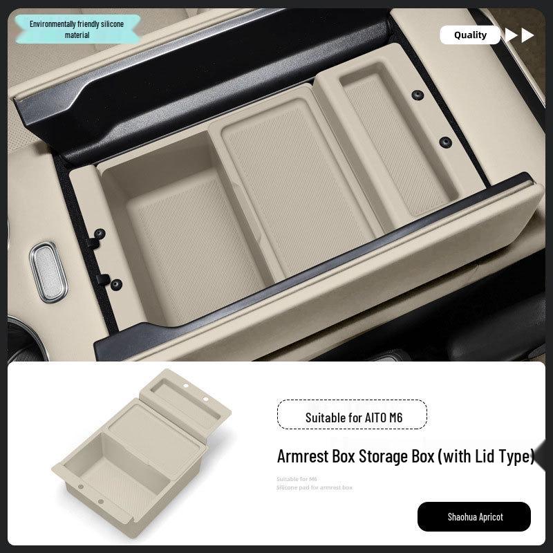 AITO M6 Armrest Silicone Pad Center Console Storage Box - Interior Accessory