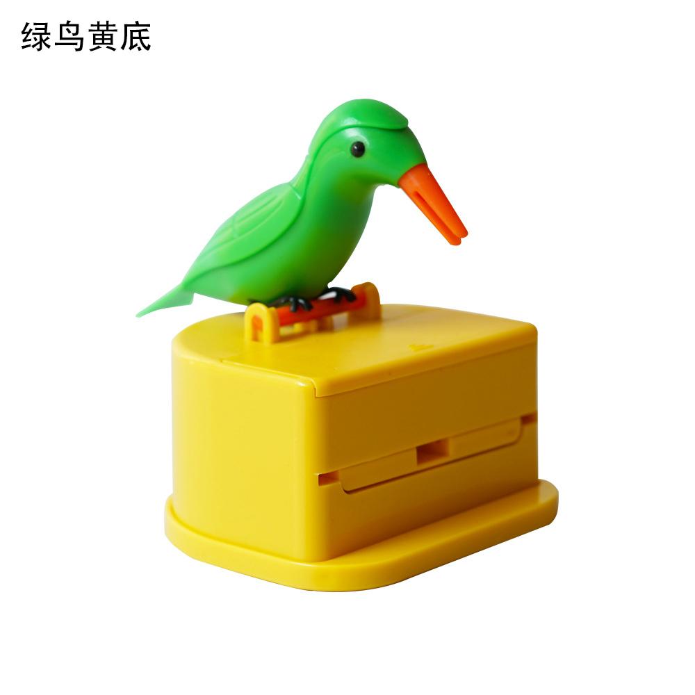 YOMDID Creative Toothpick Holder Cartoon Small Bird Toothpick Container Press Toothpick Dispenser Storage Box Automatic Kitchen