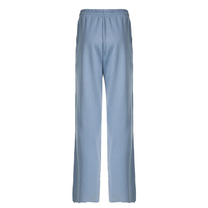 Women's Autumn Loose Solid Color Long Drawstring Elastic Waist Casual Pants