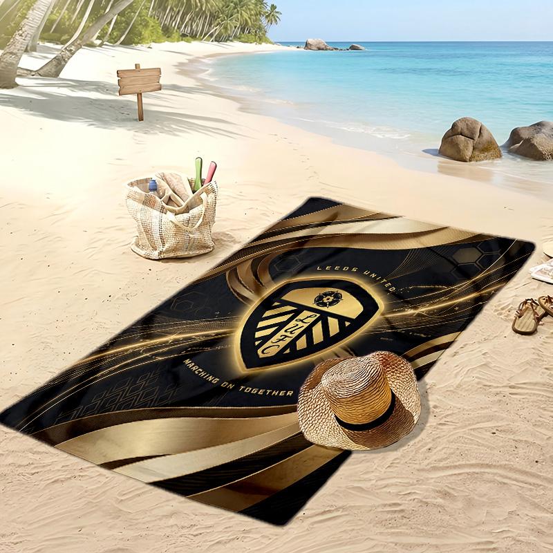 Leeds United Fußball-Druck Strandtuch, Großes Weiches Schnelltrocknendes Handtuch für Strand Camping Schwimmen