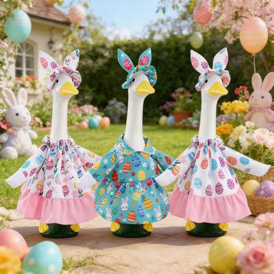 Rural Style Easter Porch Goose Dress Goose Costume Funny Goose Hat Dress Goose Outfits Handcrafted Garden Decor Duck Clothes