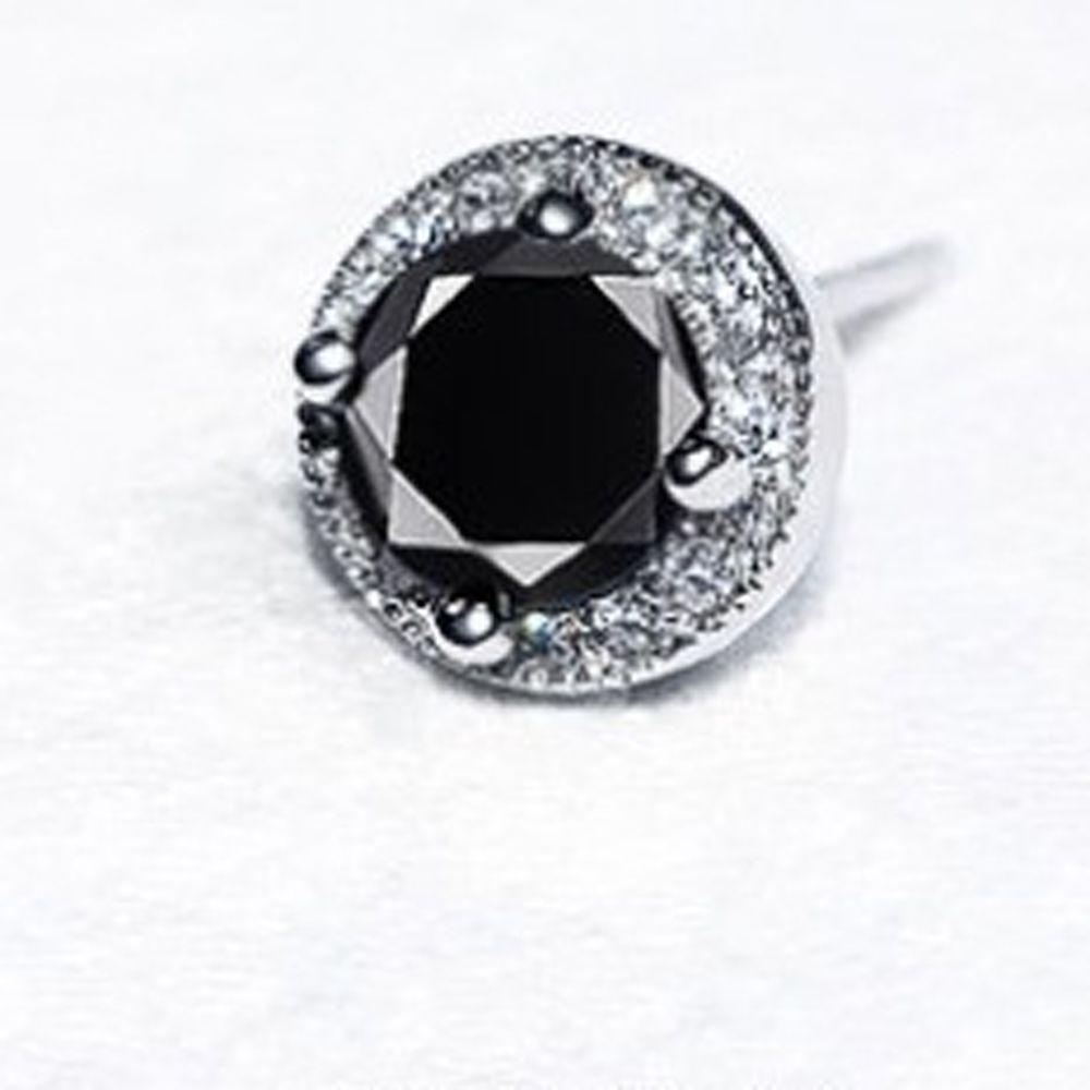 Vintage Simple Hip Hop Handsome Cool Mini Round Ear Stud Crystal Man Earrings Korean Style Ear Stud