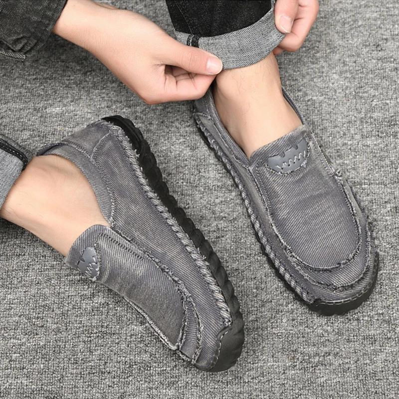 Herren Casual Canvas Schuhe Herren Slipper Atmungsaktive Slip-on Flats Männliche Vulkanisierte Schuhe Fahrschuhe Übergröße 47 Laufschuh
