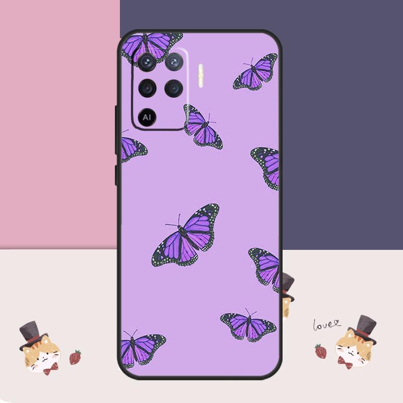 Étui Esthétique Violet Pour Oppo A38 A58 A78 A98 A54 A74 A94 A18 A57 A17 A77 A80 A60 A40 A96 A76 A16 A15 A5 Pro