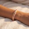 Enamel Floral Flower Crystal Bangle 5 Petals Women's Hand Bracelet Vintage Cloisonne Bangle  Ladies