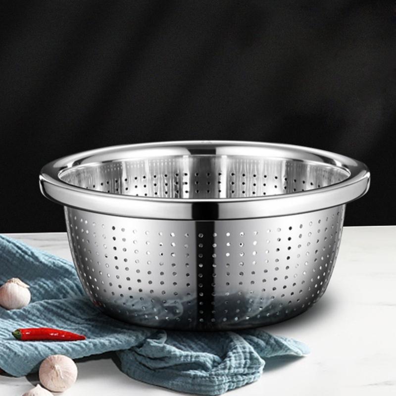 Drain Bowls Fruit Dish Creative Storage Baskets Household Kitchen Wash Vegetables Drain Baskets Stainless Steel Mate