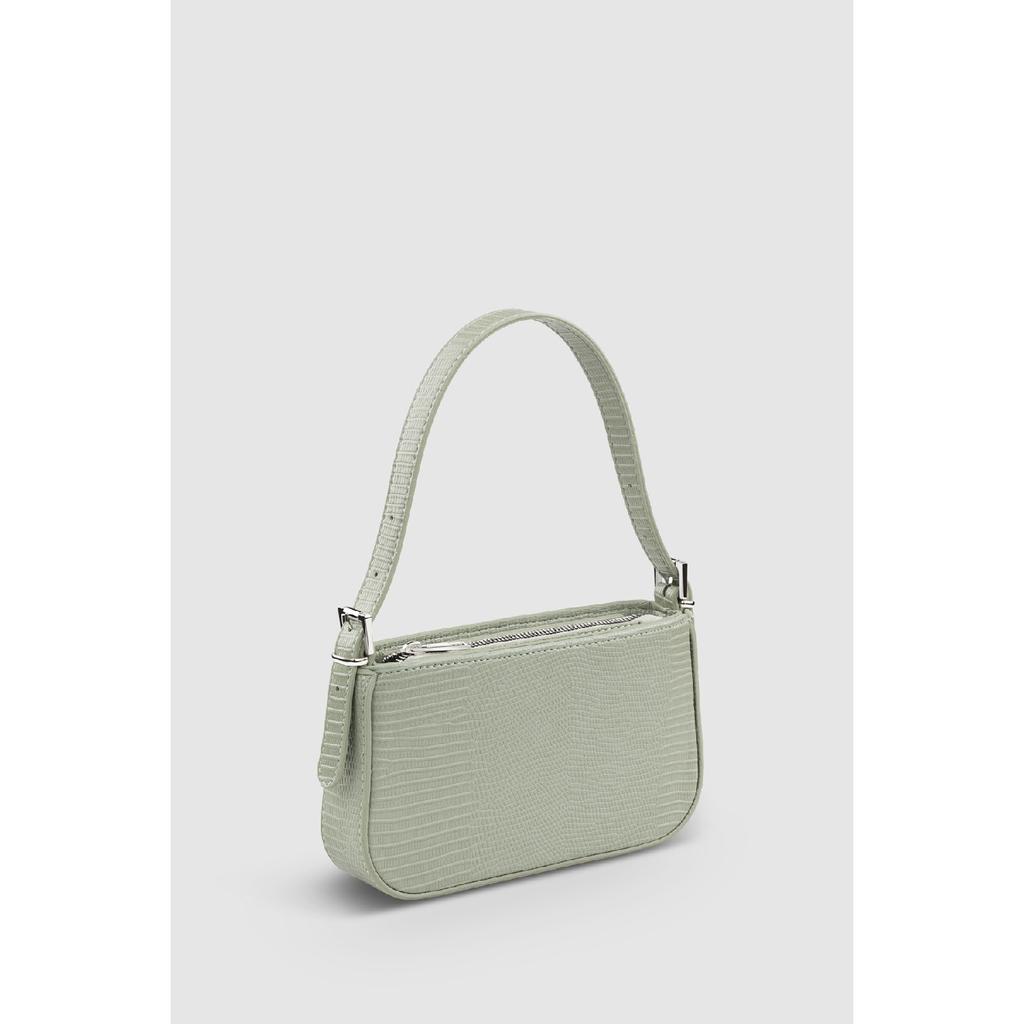 Women's Neon Green Buckle Adjustable Strap Baguette Bag 208