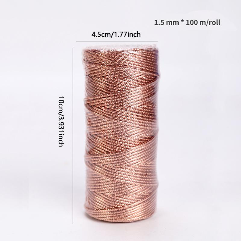 

1,5 мм 100 м веревка золотой серебряный шнур подарочная упаковка строка для изготовления ювелирных изделий шнур нить DIY браслет Рождественский домашний декор розового золота