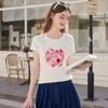 Bailuyu Embroidered Beaded Short Sleeve T-Shirt