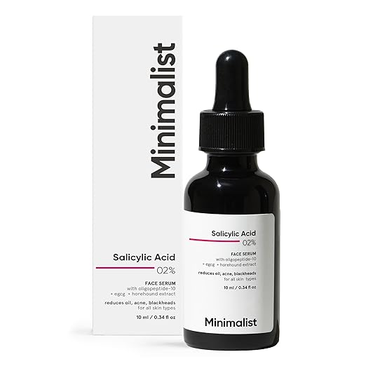 

Minimalist 2% Salicylic Acid Serum 10 ml for Acne & Blackheads | BHA Exfoliating Anti Acne Serum for Pore Cleansing & Oil Control 10 ML