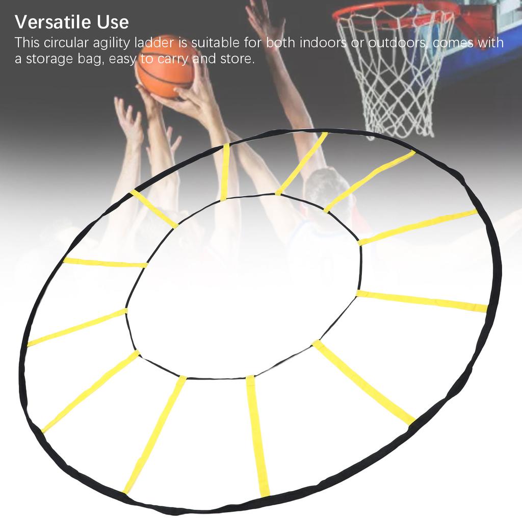 Circular Agility Training Ladder 12 Rungs Nylon Speed and Agility Trainer for Soccer Basketball