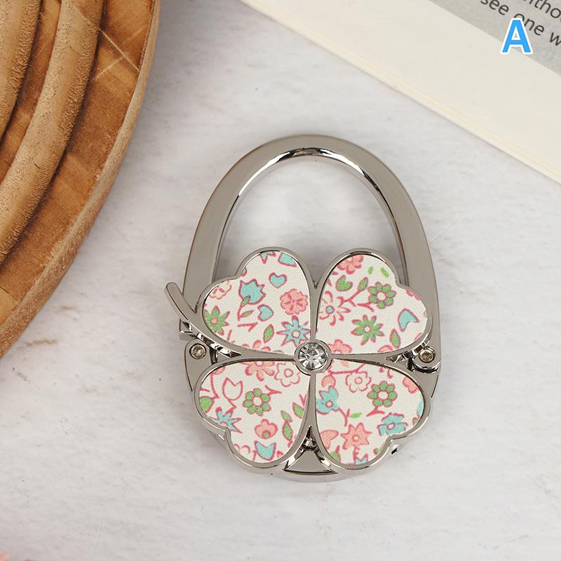 Trendy Handbag Hook Foldable Flowers Purse Hanger Portable Bag Storage For Indoor Outdoor Table Side Bag Hook