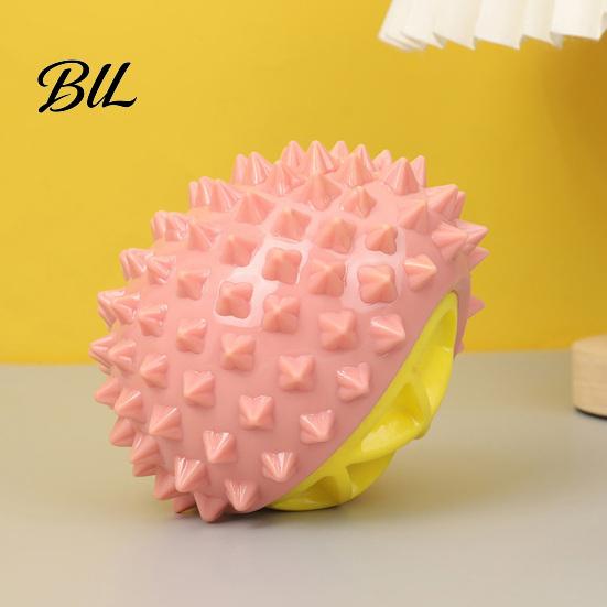 Long-lasting Dog Chew Toy Squeaky Durian Spiky Teeth Cute Cleaning for Aggressive Chewers Outdoor Training Fetch Game Teething