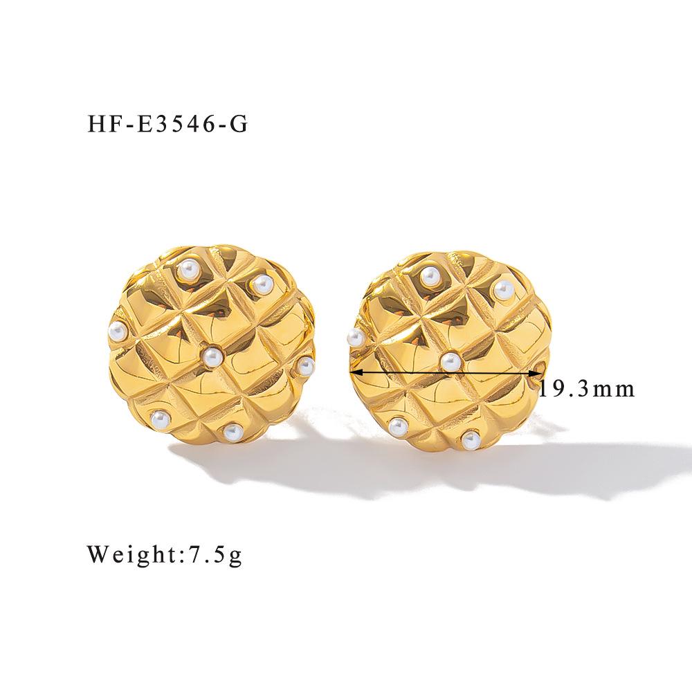 Geometric Zircon Retro Women's 18K Titanium Steel Earrings 2024