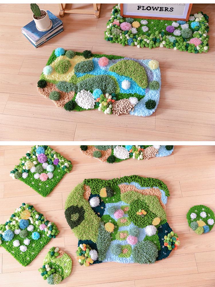 Moss Coaster Rug Kit: Beginner-Friendly Mori Style Doormat Gift Set