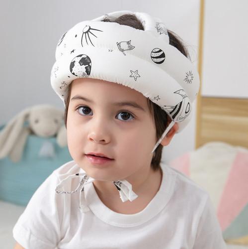 Infant Baby Soft No Bumps Head Protective Hat Adjustable Head Cushion Bumper Bonnet for Crawling Walking