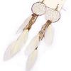New Bohemia Ethnic Feather Beads Long Design Dream Catcher Earrings For Women