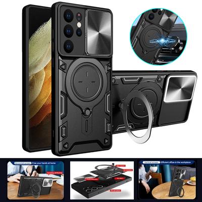 Για Samsung Galaxy S21 Ultra Case Armor Magnet Ring Lens Protect Θήκη τηλεφώνου Για Samsung S20 S21 FE S21 + Πίσω κάλυμμα Plus