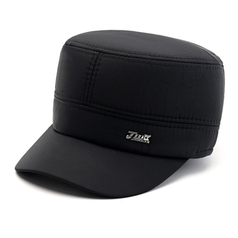 Hat Men's Beret Autumn and Winter New Woolen Ear Protector Peaked Cap Fleece Warm Cotton Hat Forward Hat