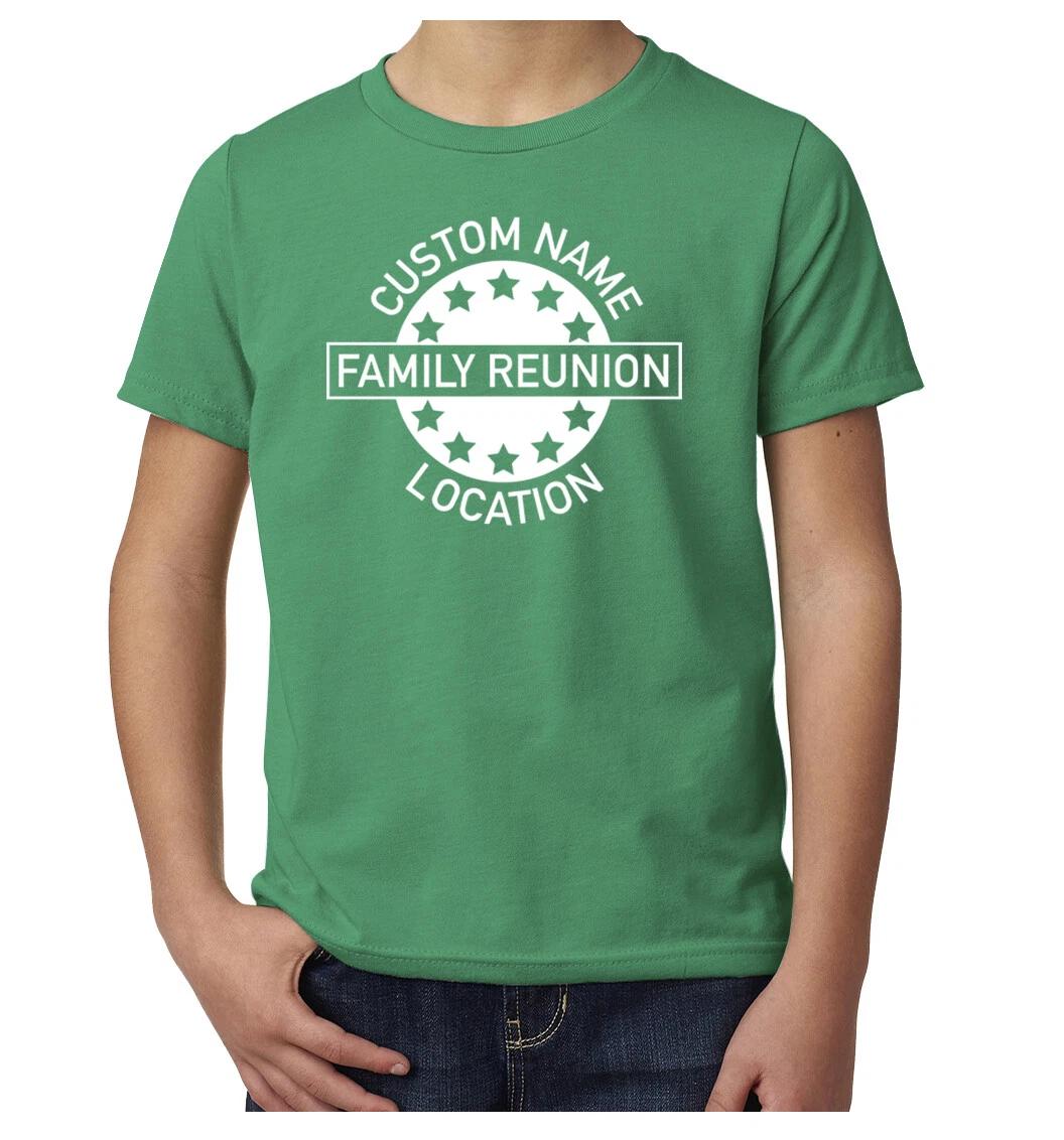 Star Emblem Custom family name and location- Family Reunion youth T-Shirts S