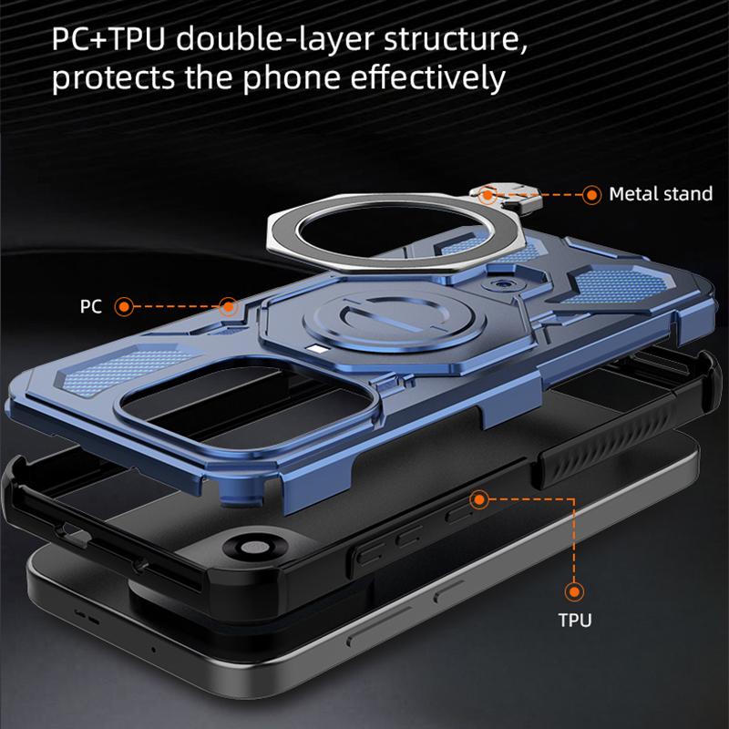 KEYSION Stoßfeste Magnetische Hülle für OnePlus 15 5G TPU+PC Aufrechter Live Metallring Ständer Handy Rückseite für One Plus 1+ 15
