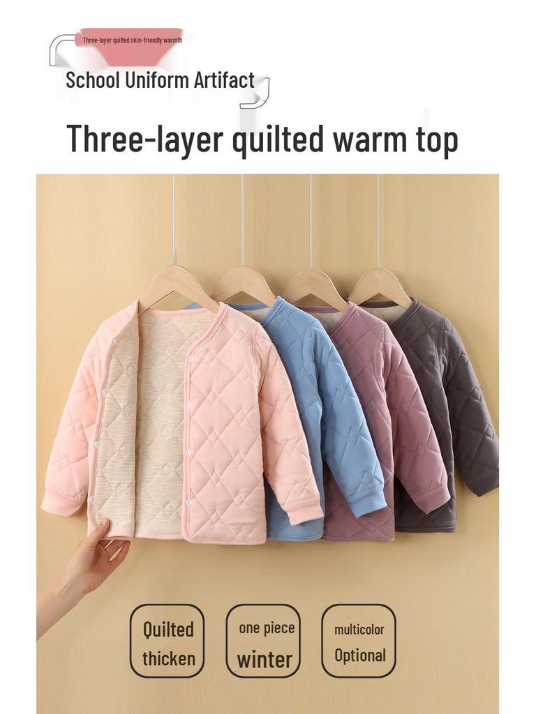 Children's Warm Quilted School Uniform Inner Layer for Boys & Girls - Autumn/Winter Style
