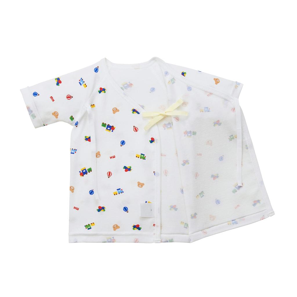 MIKI HOUSE Baby Short Made In for Boys and Baby Undershirt, 100% Cotton, Japan, Girls, Clothes, Newborn, 60cm, Blue, 40-2106-382
