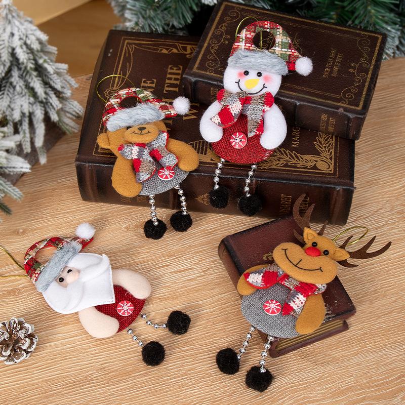 Christmas Decorations: Old Man Snowman Reindeer Small Pendant Christmas Tree Accessories Fabric