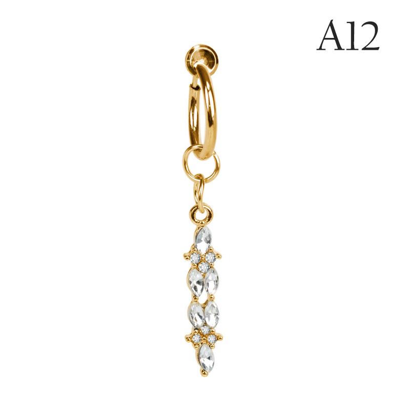 Finti Piercing Ombelico LOLIAS - 6 Pezzi Clip-on, Acciaio Chirurgico, Design Cuore, Farfalla, Luna E Demone - Foto 6