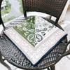 Women's Green French Paisley Silk-Wool Scarf, 70 cm Square, Double-Sided Print, High Quality