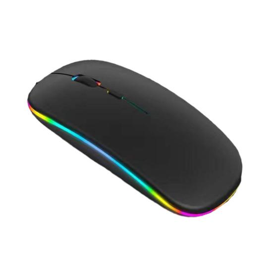 

Беспроводная Bluetooth-совместимая мышь, перезаряжаемая мышь для ноутбука со светодиодной подсветкой, мышь с двухрежимным подключением USB 2.4G чёрный